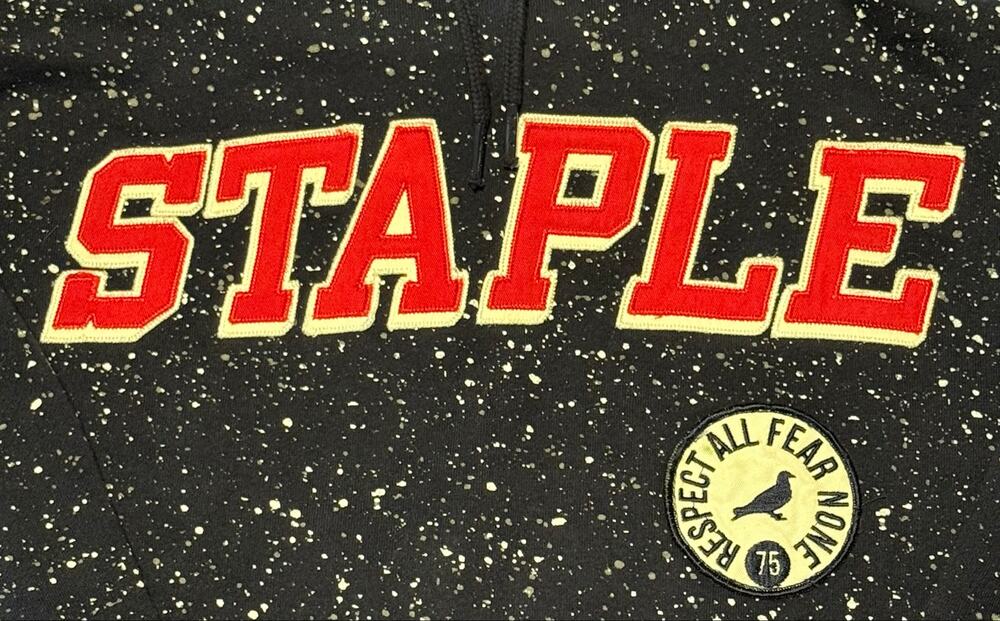Staple Pigeon Hockey Jersey Hoodie Mens L Navy Splatter 75 Streetwear NYC